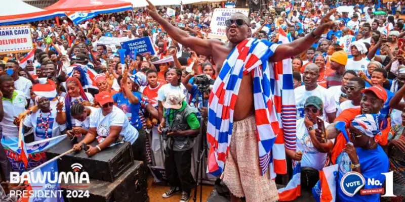 Crowd showing Bawumia campaign support during the event.