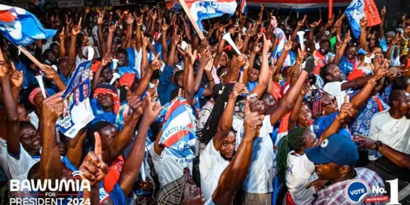 Crowd showing Bawumia campaign support during the event.